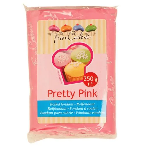 Funcakes fondant, rosa / Pretty Pink, 250g (Bedst før 13-08-2026)