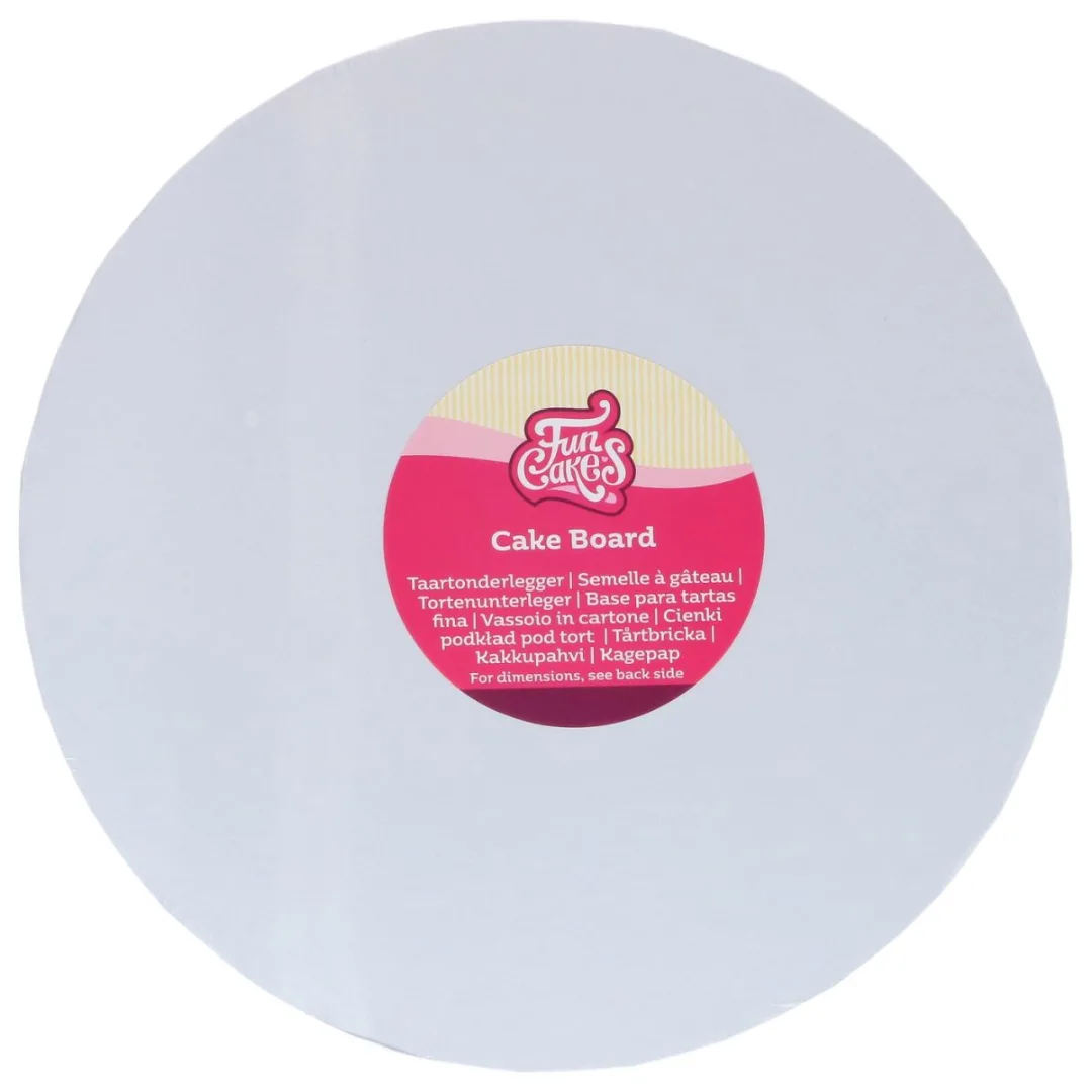 FunCakes kageplade Ø35 cm, 4 mm tyk - Hvid