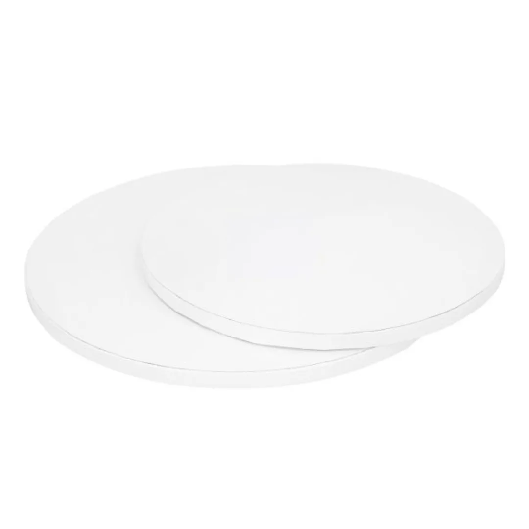 Kageplade - Hvid - 25 cm / 12 mm tyk