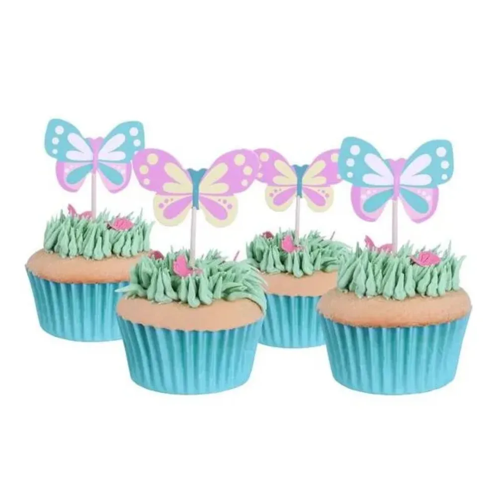 PME Cupcaketoppere med sommerfugle, 24 stk.