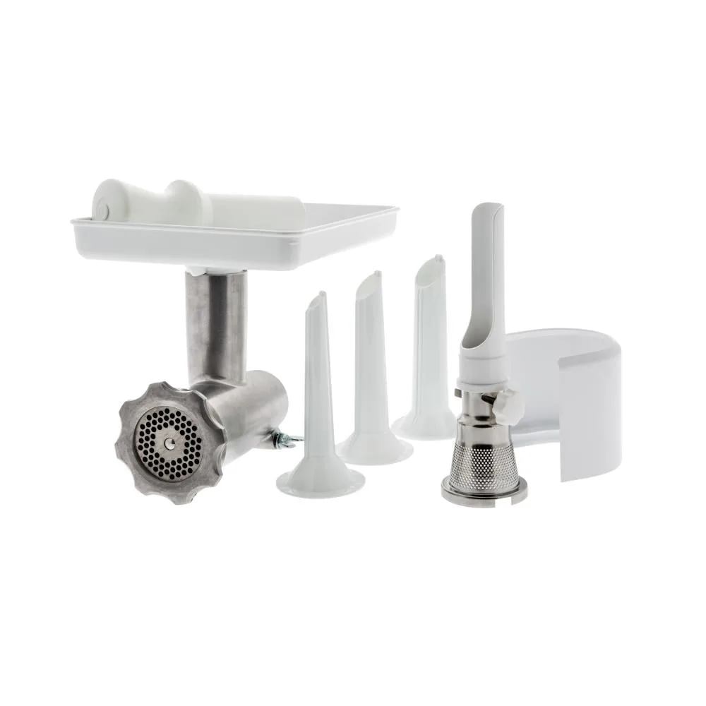 Ankarsrum Kødhakker - medium - m. 4,5 mm. Hulskive, 3 pølsehorn og purépresse