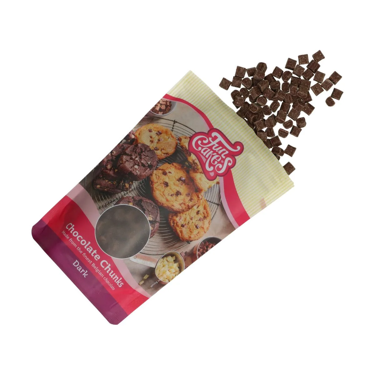 FunCakes Chokolade Chunks, mørk, 350g - Bagefast chokolade