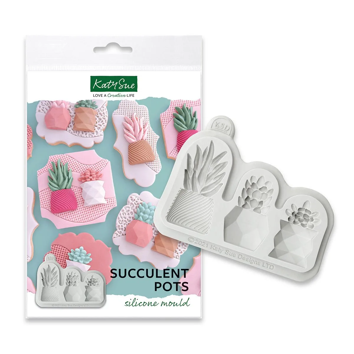 Katy Sue Silikoneform Sukkulenter / Succulent Pots Silicone Mould (UDGÅR)
