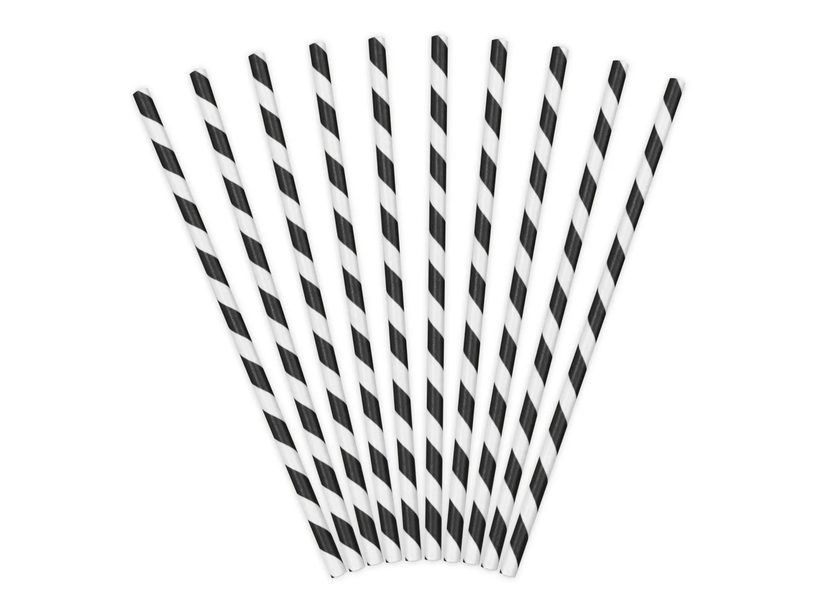 PartyDeco Papir sugerør, sort 19,5 cm, 20 stk.