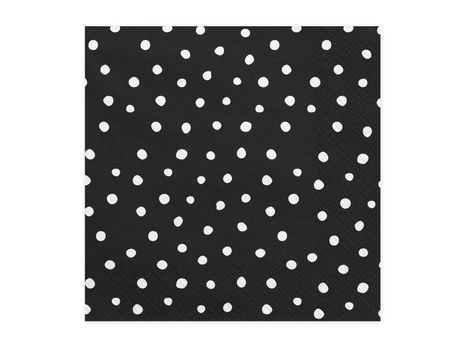 PartyDeco Servietter med prikker, Sort 33 x 33 cm: 1pk./20stk.