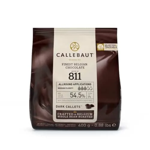 Callebaut chokolade mørk, 400g (54,5%) Recipe N° 811