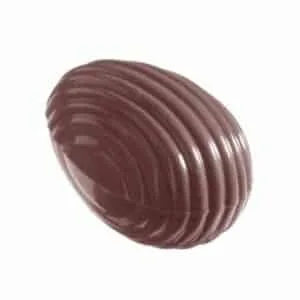 CW Chokoladeform til påskeæg med riller - hård plast /polycarbonate - CW1053