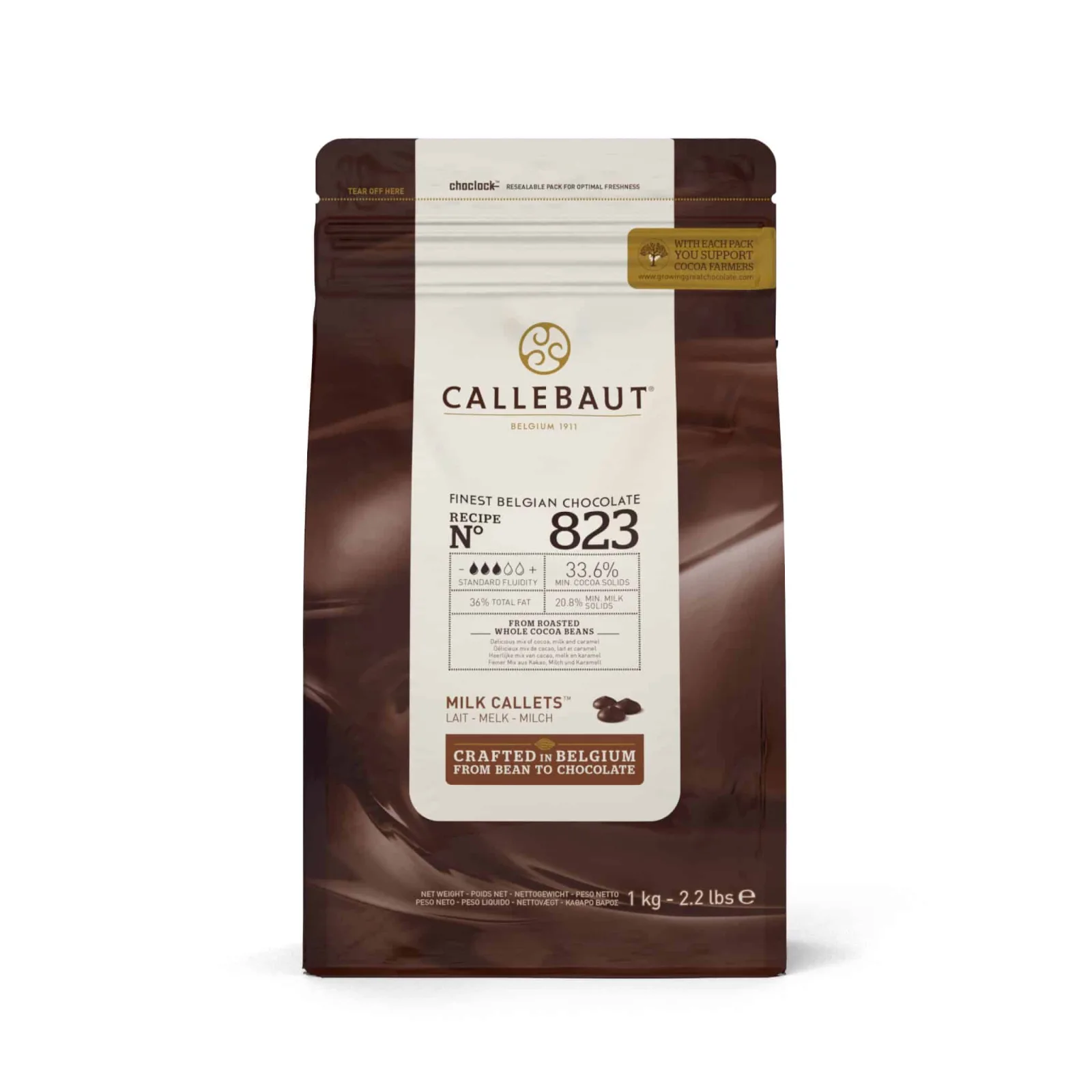 3 x Callebaut chokolade lys, 1 kg (33,6%)
