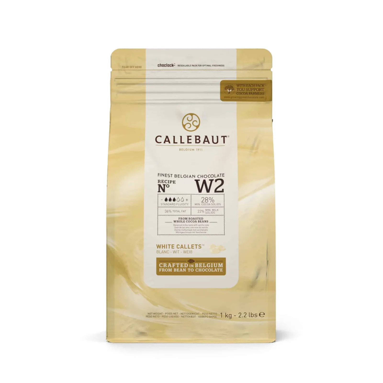 Callebaut chokolade hvid, 1 kg (28%) Recipe N° W2