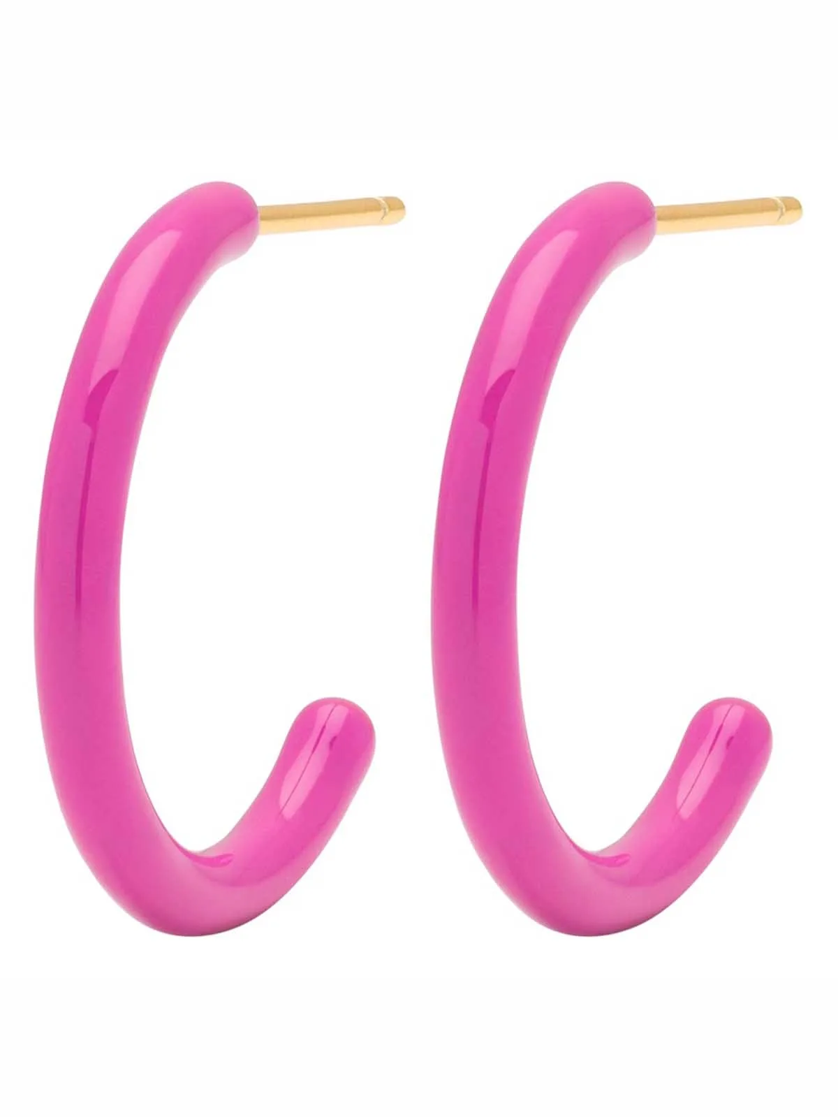 Øreringe - "Color Hoops" Medium - flere farver - Electric Fuchsia Pink