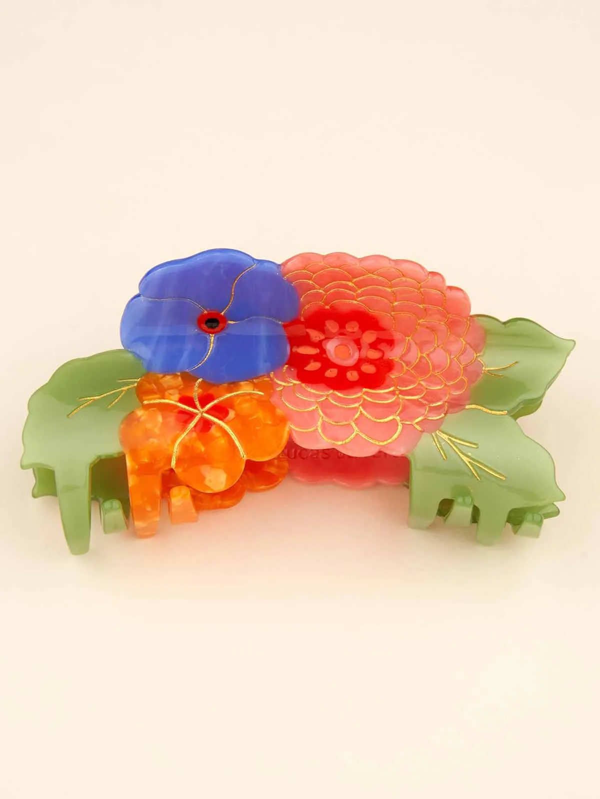 Hårklemme "maxi" – Farverig blomsterbuket
