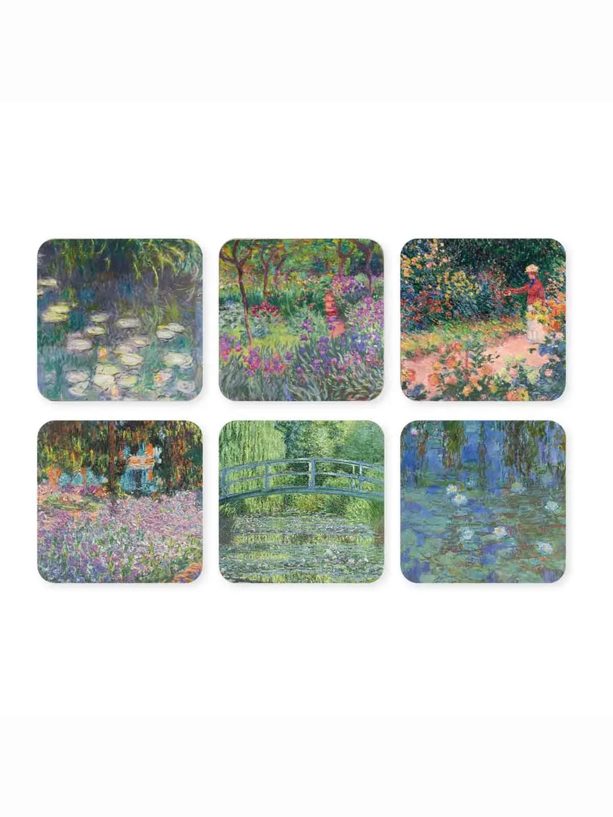 Coasters (6 stk) - Claude Monet "Haven i Giverny"