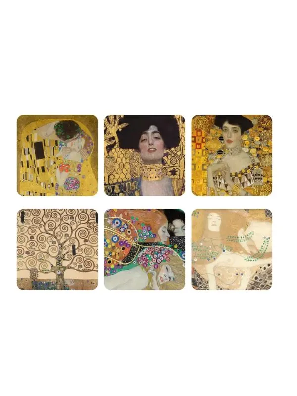 Coasters (6 stk) - Gustav Klimt "The Kiss"