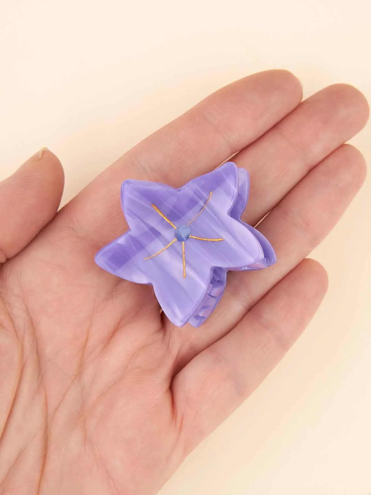 Mini hårklemme - Lilla klokkeblomst
