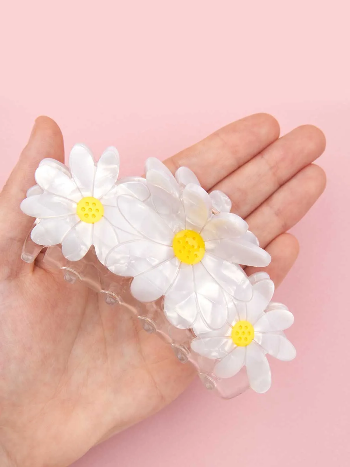Hårklemme "maxi" – 3 Margueritter