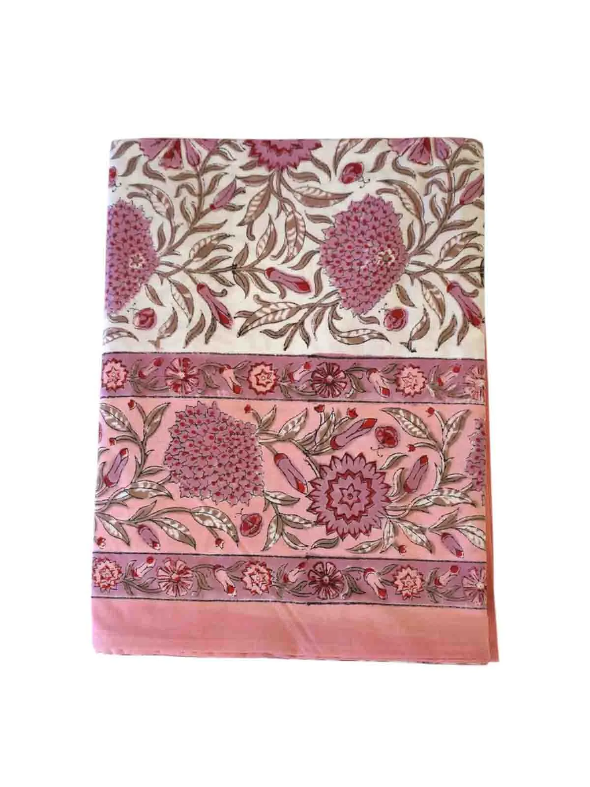 Dug (140 x 230 cm) med bloktryk - Rosy