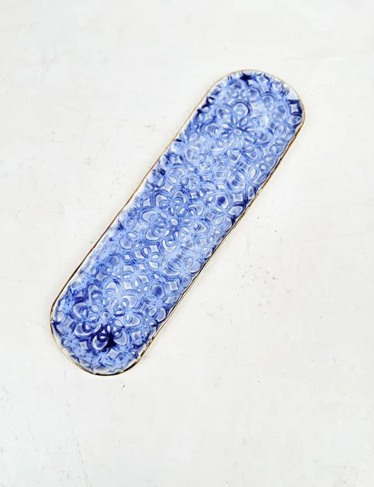 Smykkefad 26 x 7,8 cm - Blå