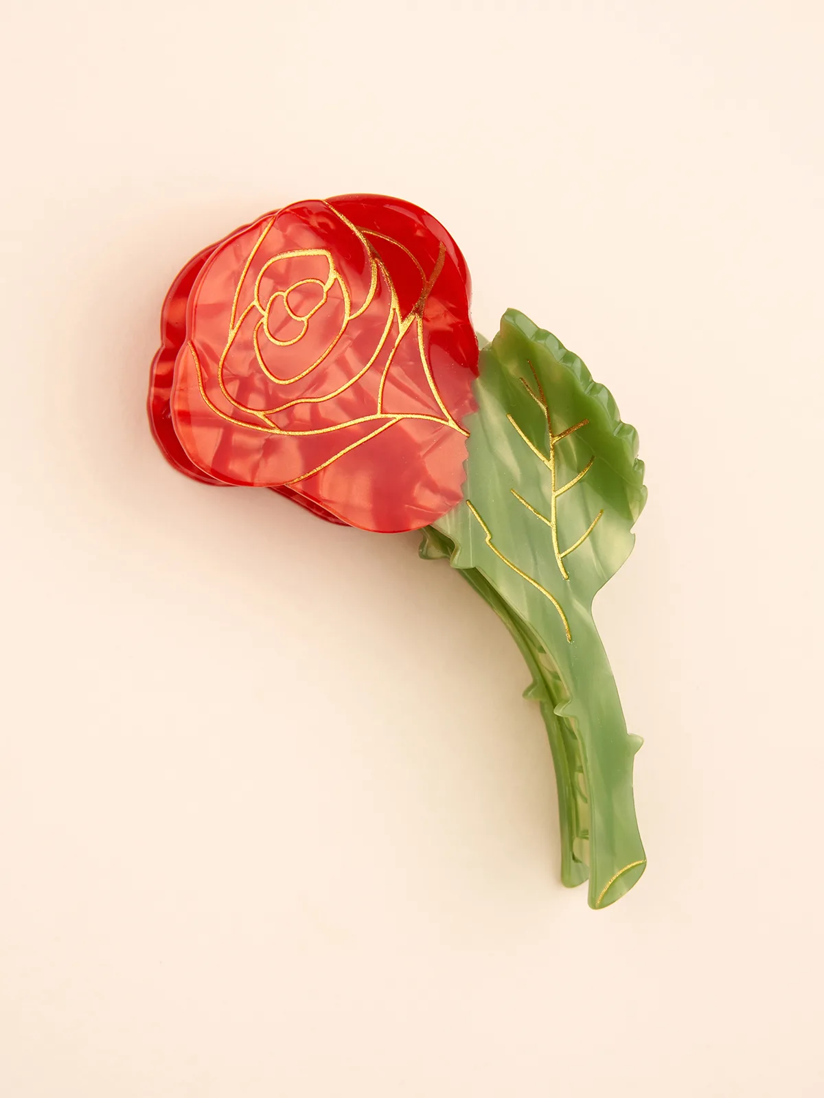 Hårklemme – Rød rose