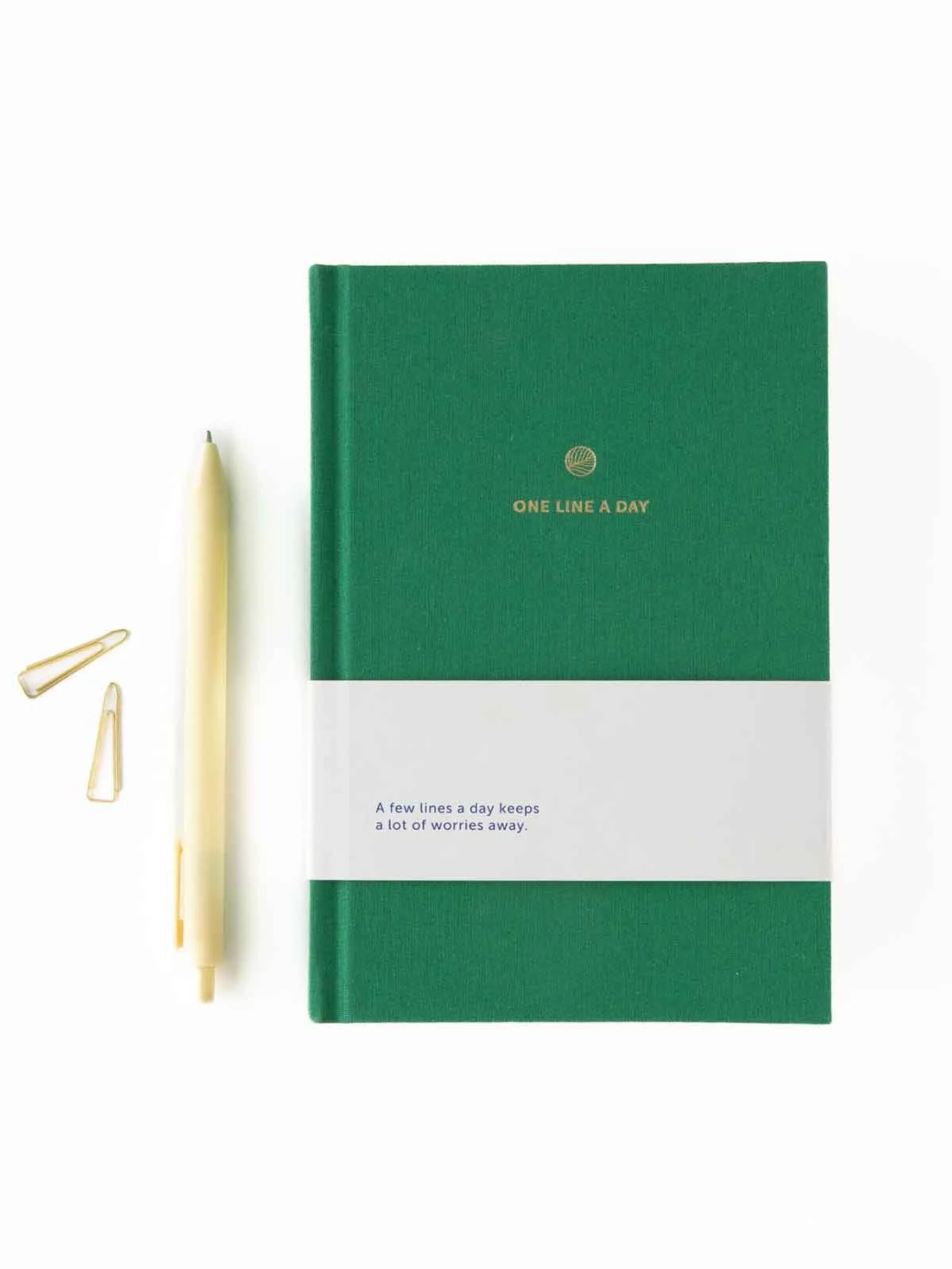 One Line a Day bog (5 års dagbog) - Lined Emerald