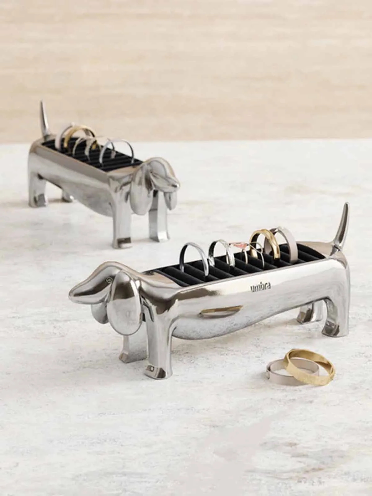 Ringholder Gravhund "Dachsie" - Sølv