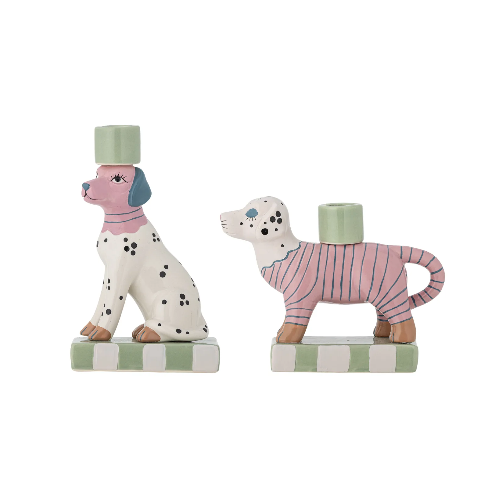 2 lysestager med hunde "Doglie"
