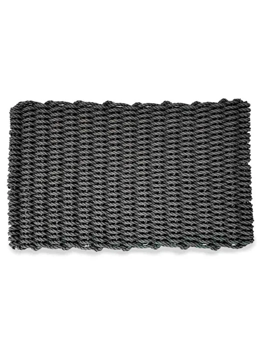 Udendørs Dørmåtte 45x75 cm - Sort i knyttet reb