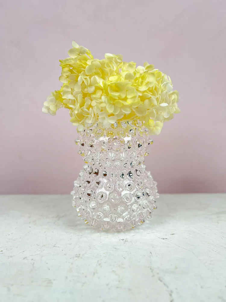 Birdie vase i pindsvineglas - Klar