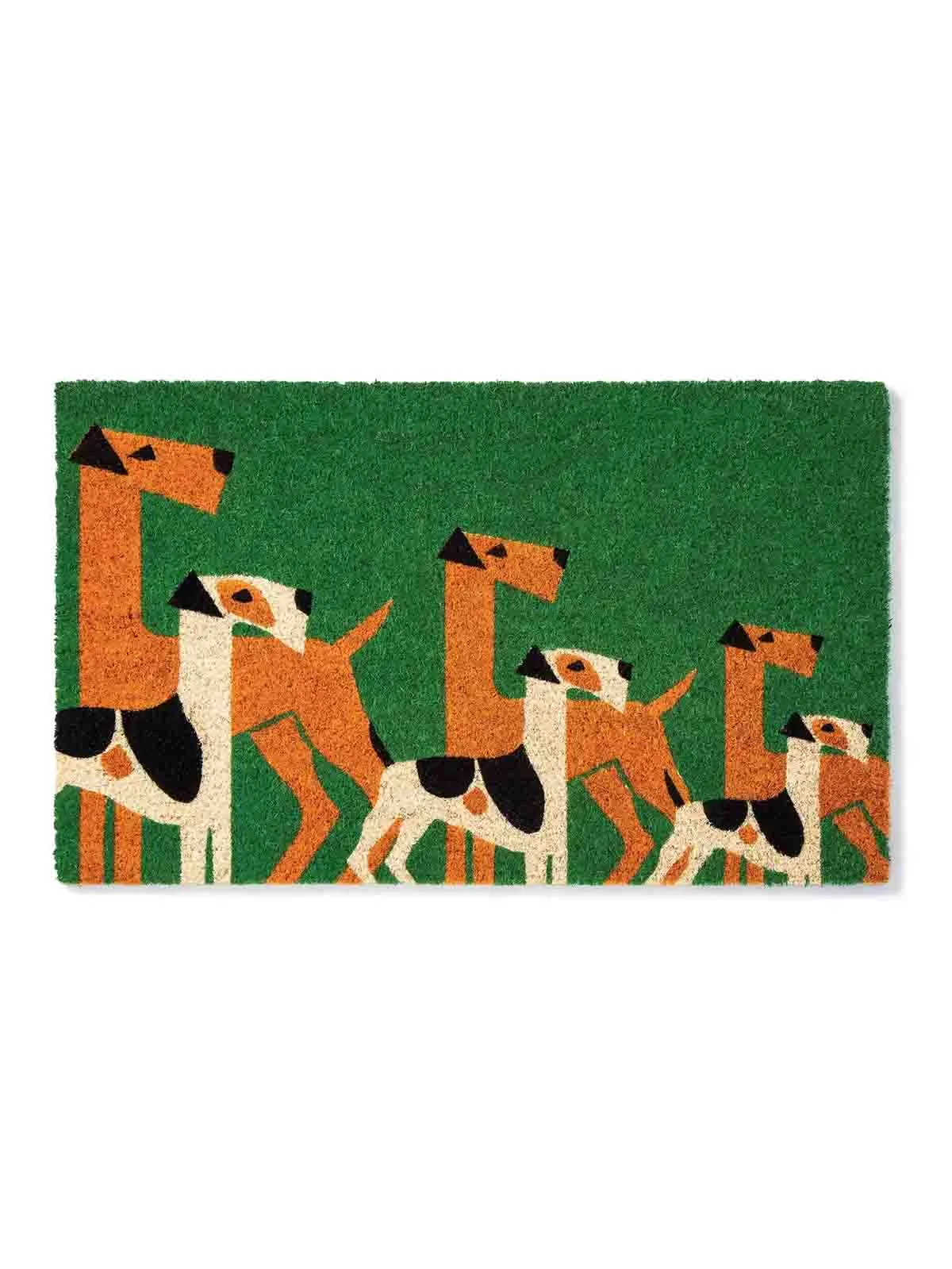 Dørmåtte 43 x 71 cm - "Barkhaus" grøn med hunde