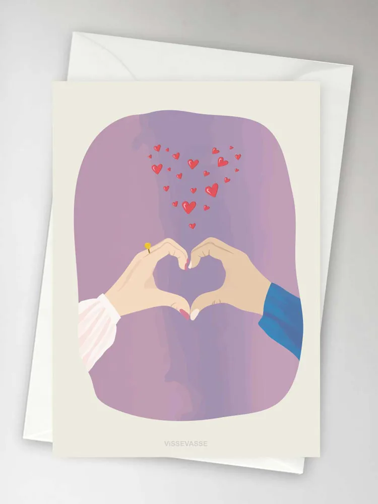 Anledningskort med kuvert (A6) - I HEART YOU