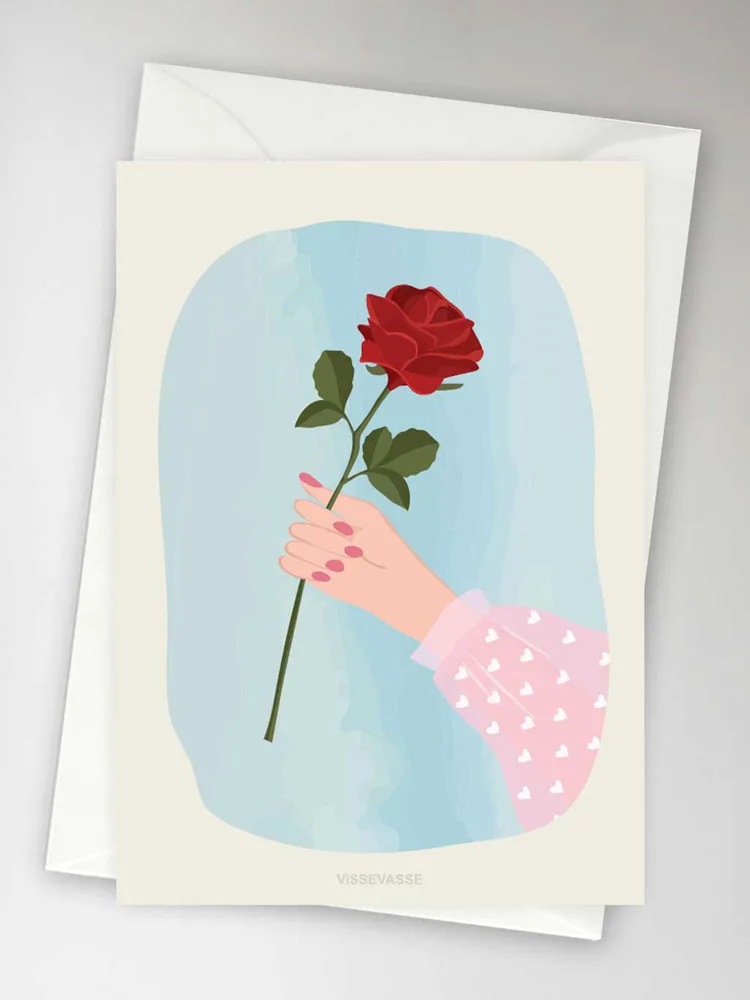 Anledningskort med kuvert (A6) - RED ROSE