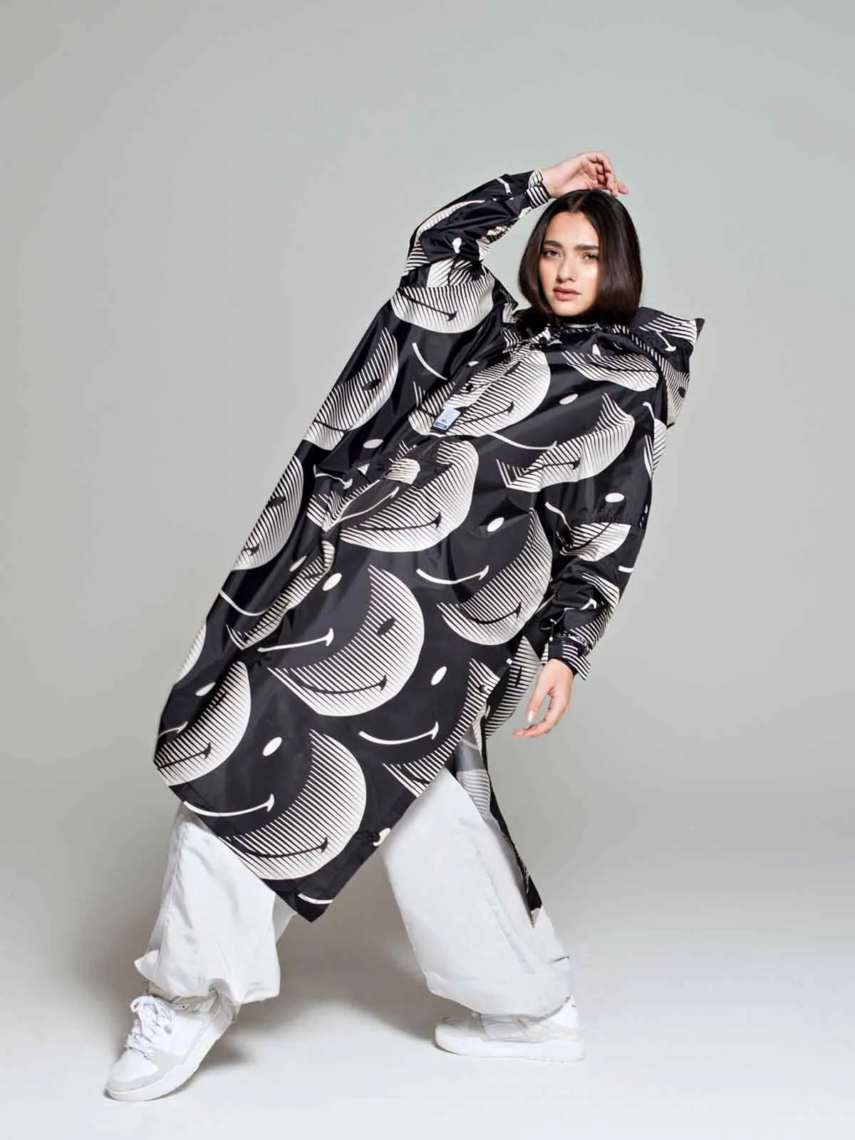 Regnponcho - Half moon smiley