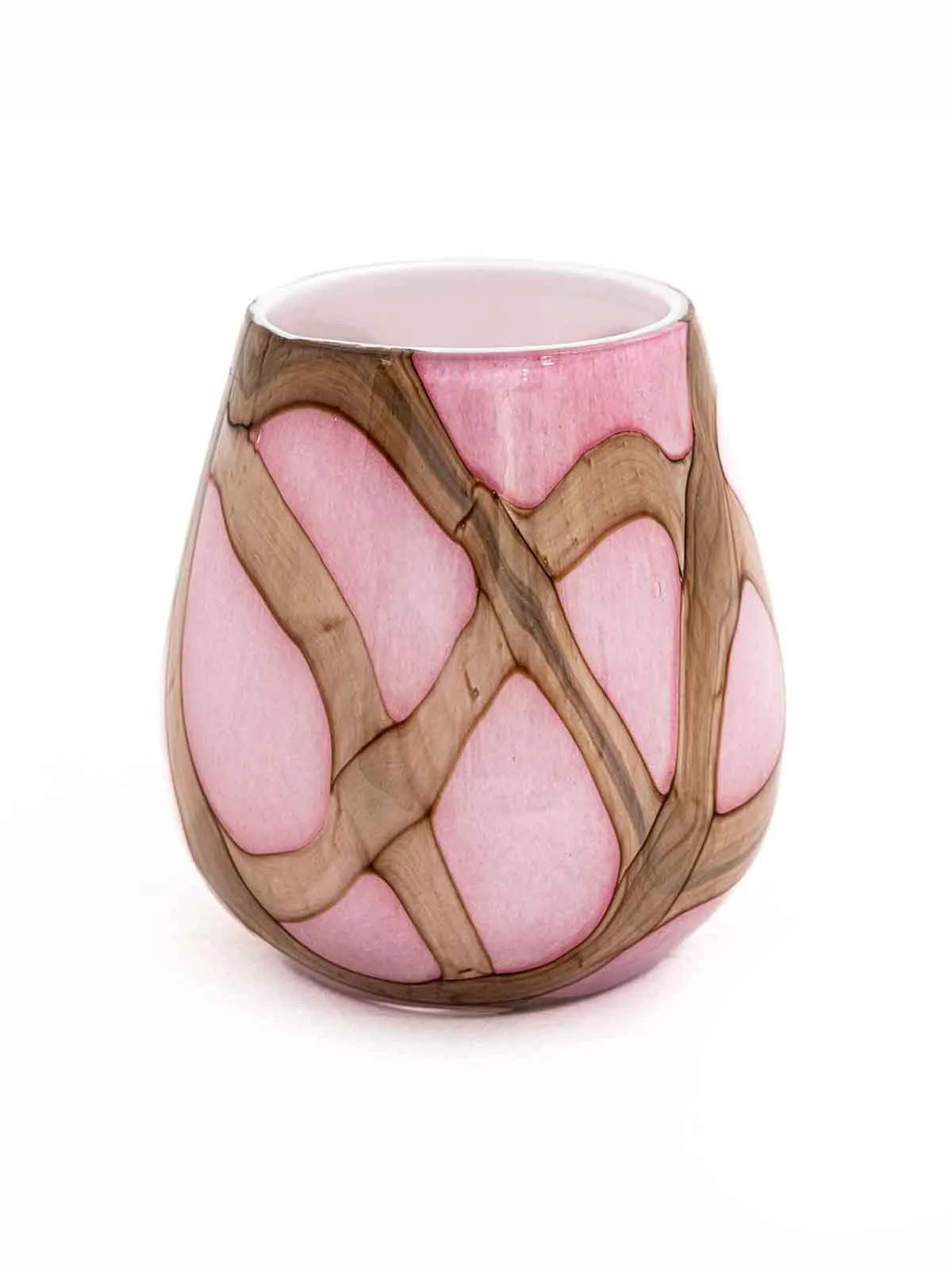 Opal vase "22 cm" - Pink Flame