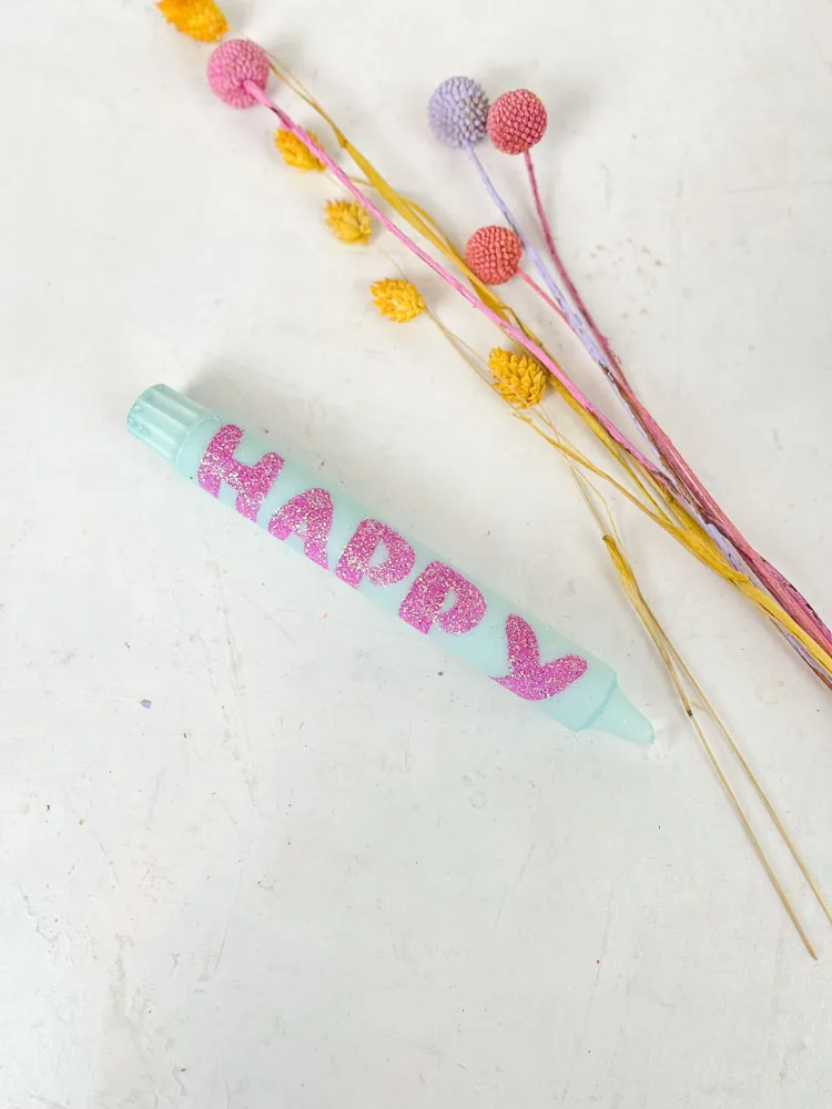 Lys "Happy" - Mint med pink