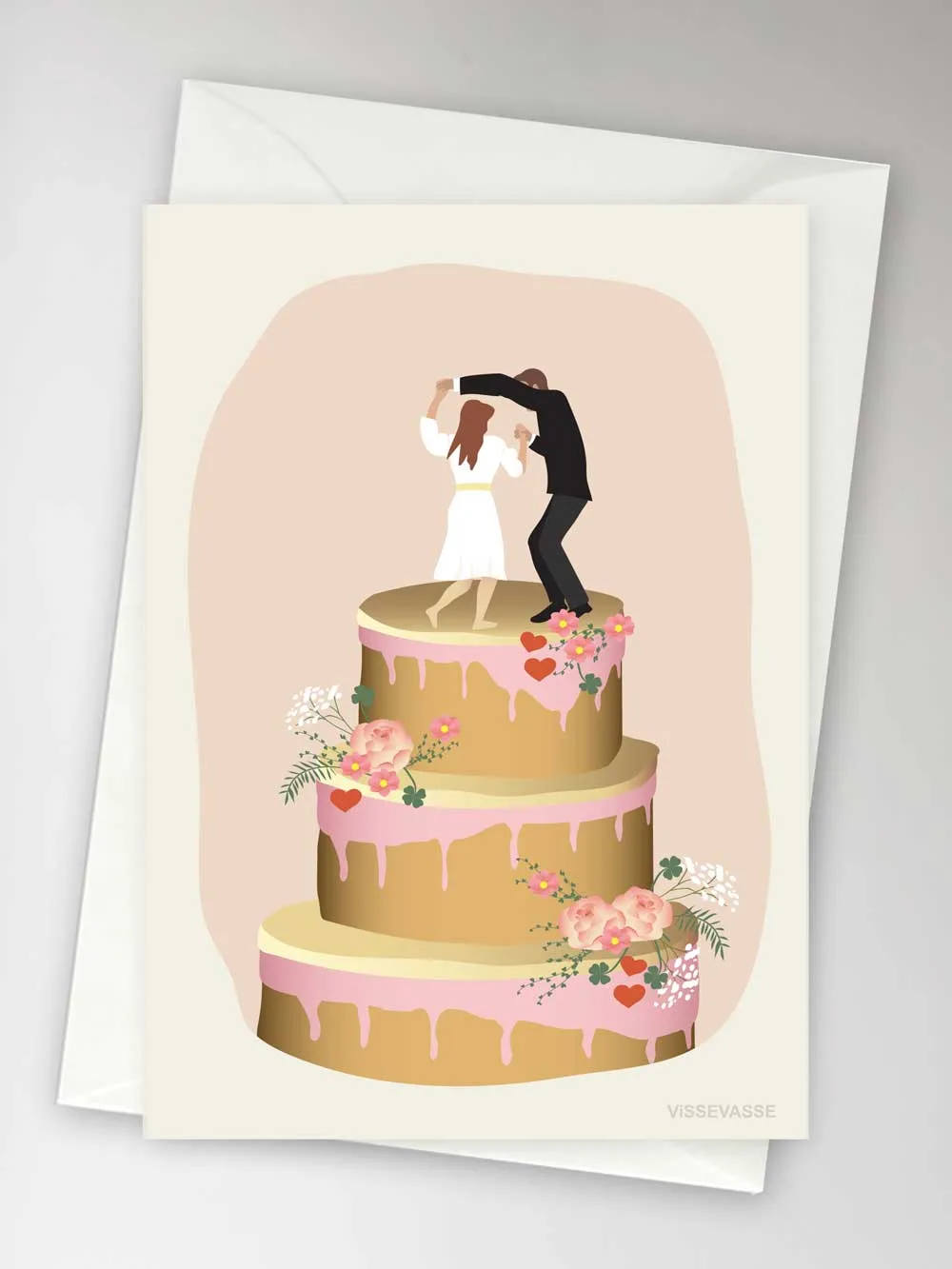 Anledningskort med kuvert (a6) - WEDDING CAKE