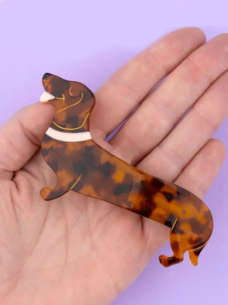Hårspænde med clips - Gravhund