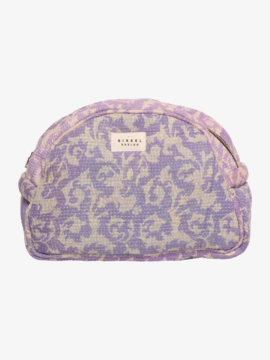 Toilettaske Kantha "Karla" - Lyslilla og sart koral (nr.372)