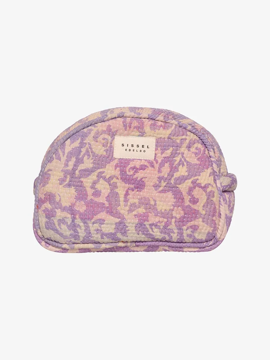 Kantha make-up taske "Savannah" - Lyslilla og sart koral (nr.72)