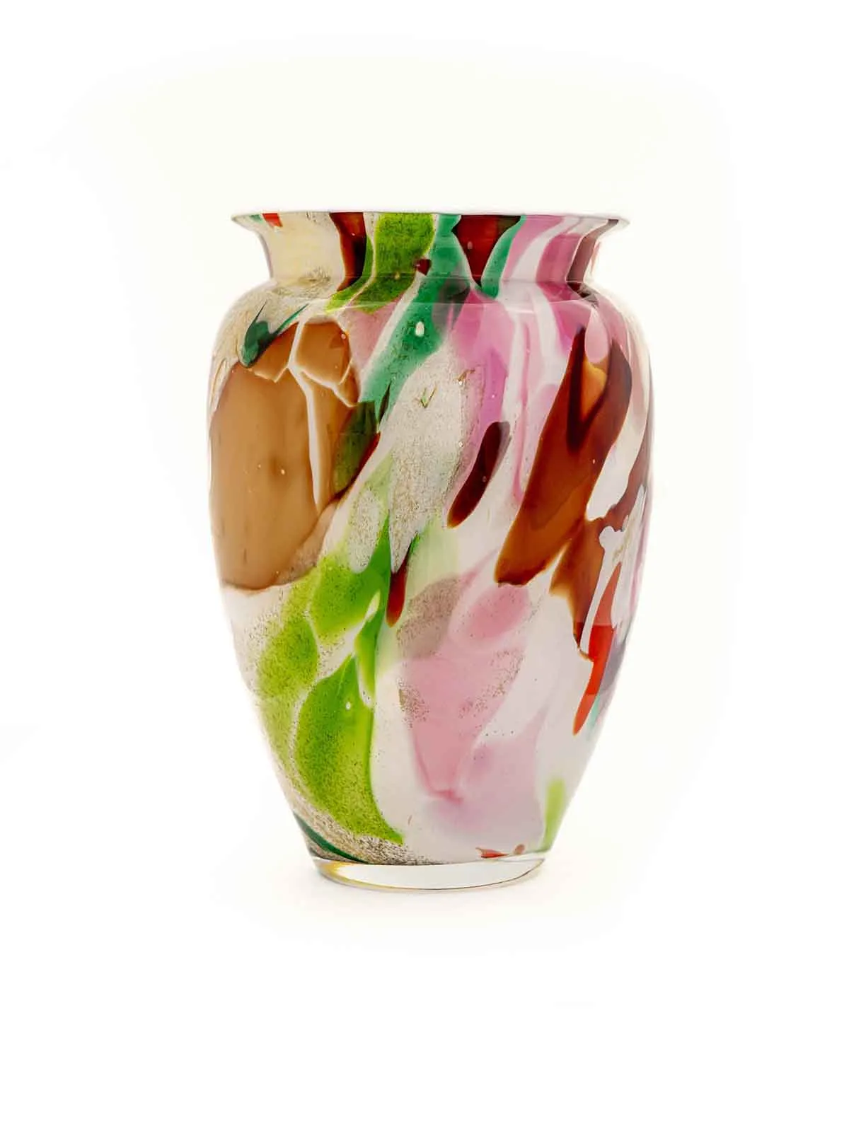 Blomstervase med krave i opal 35 cm - blandede farver