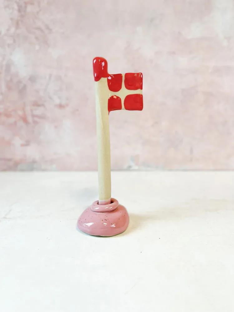 Keramik flag mellem - Pink