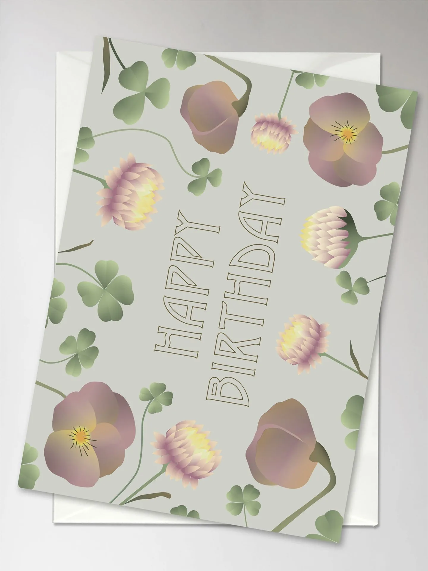 Anledningskort med kuvert - HAPPY BIRTHDAY FLOWERS