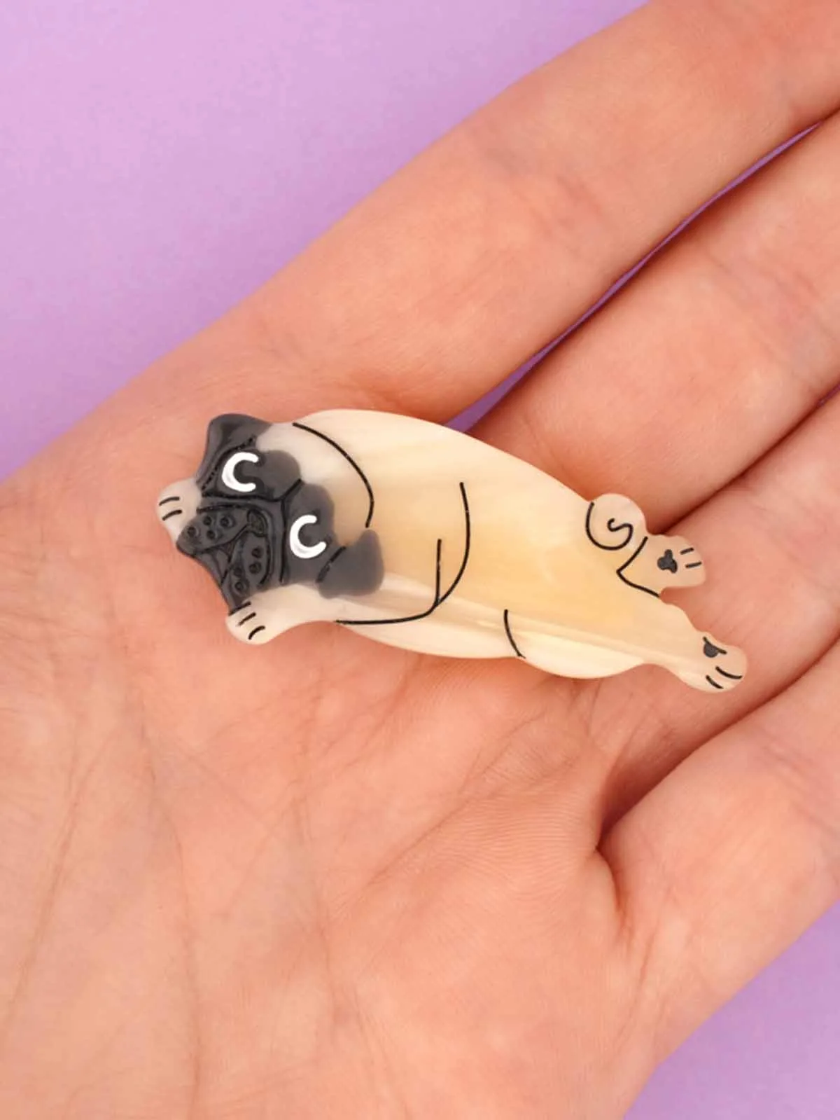 Hårspænde - Pug (Mops)