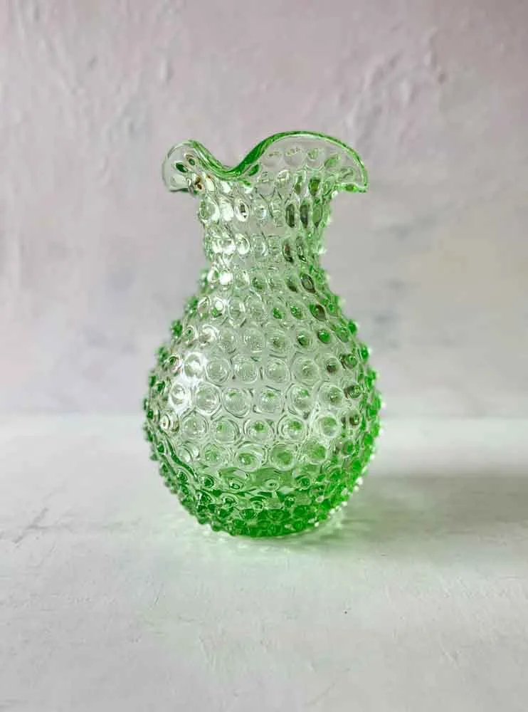 Blonde vase i pindsvineglas - Lysegrøn