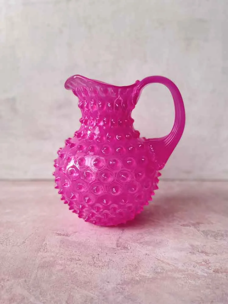 Kande i pindsvineglas 1 liter - neon pink opal