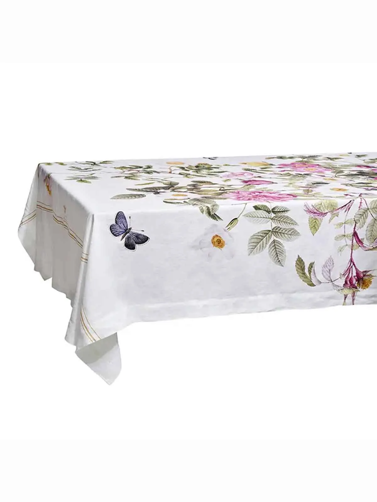 Dug i linned 145 x 220 cm - Rose flower garden