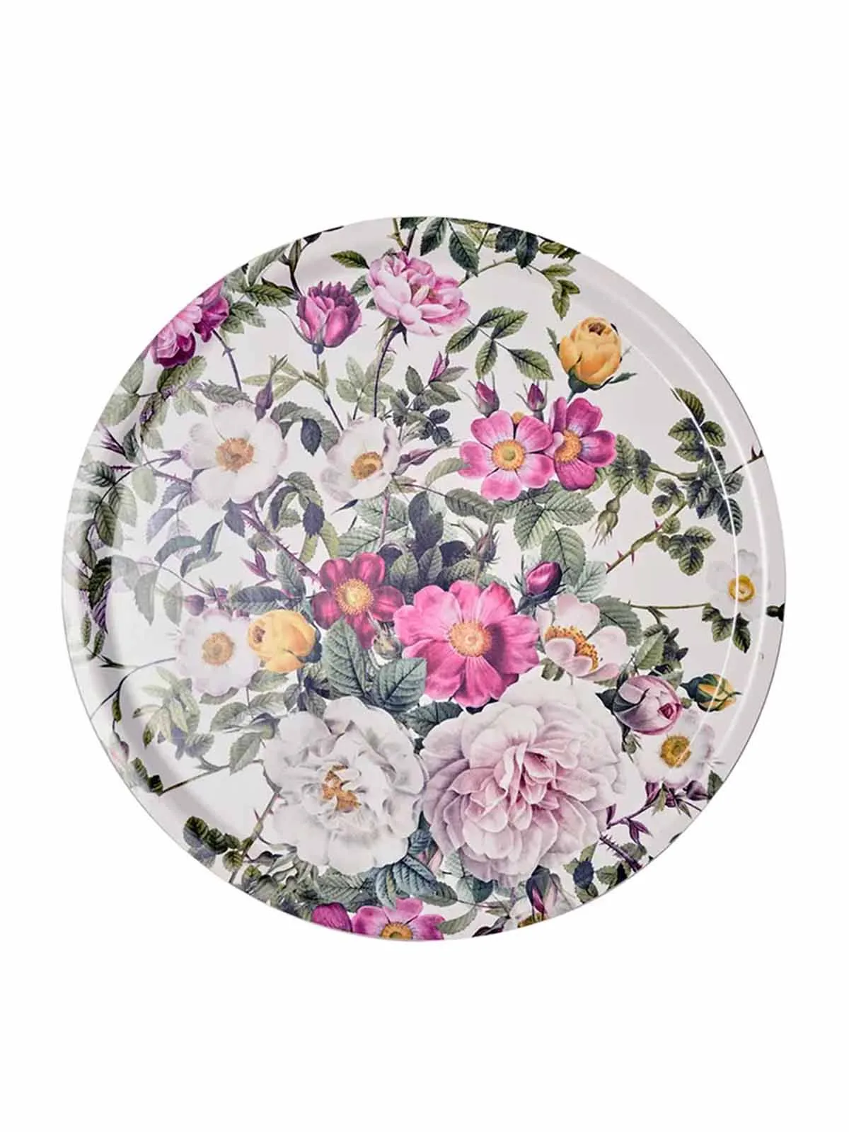 Rund bakke i birketræ 38 cm - Rose flower garden