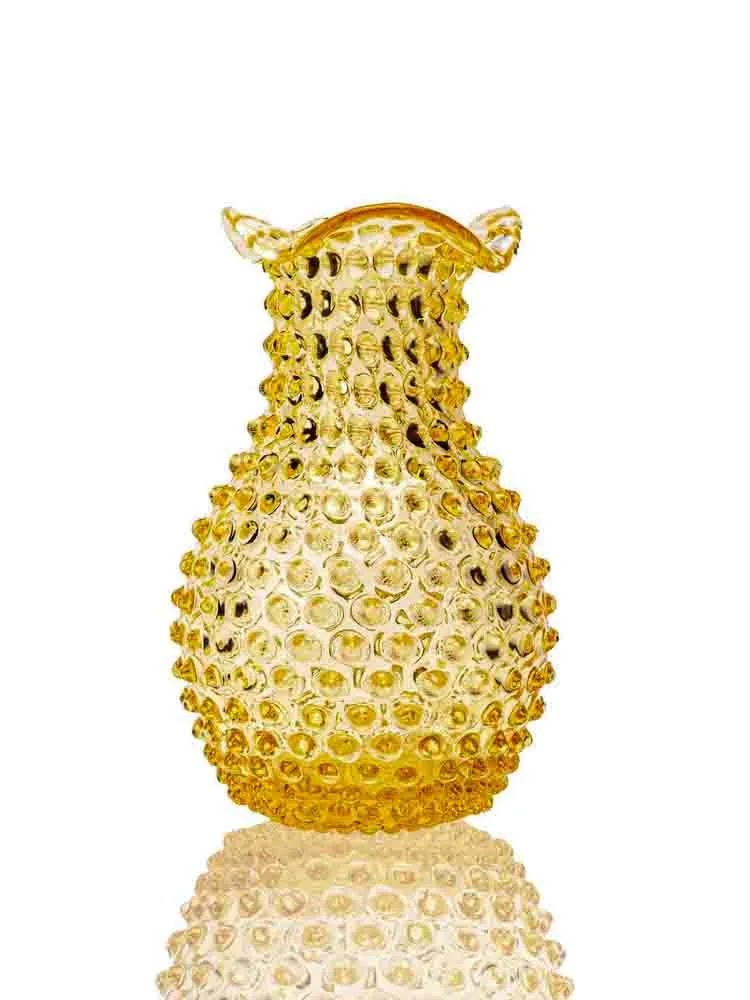Blonde vase i pindsvineglas - citron