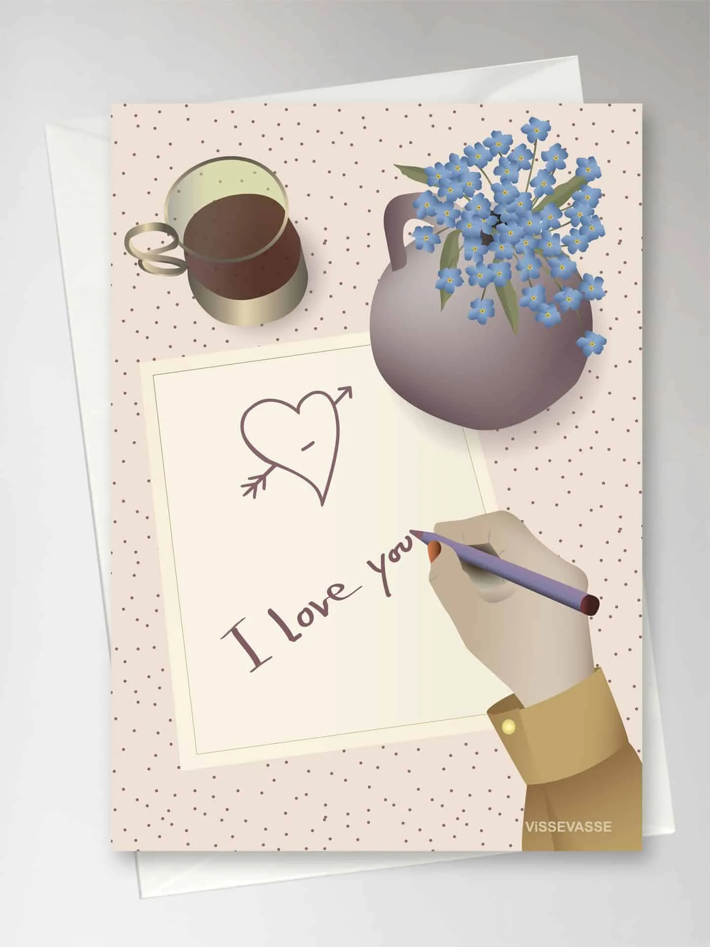 Anledningskort med kuvert - I LOVE YOU NOTE
