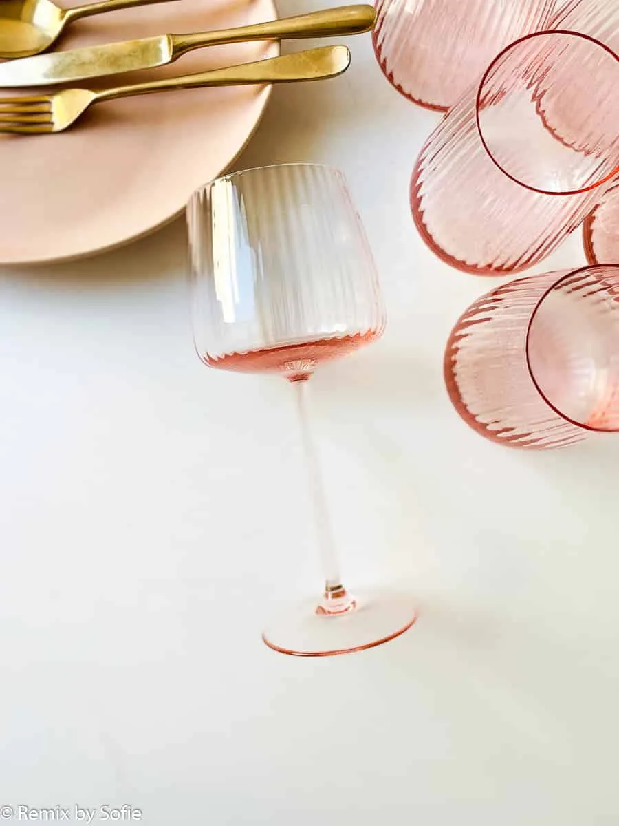 Lyon Ripple rødvinsglas - rosa