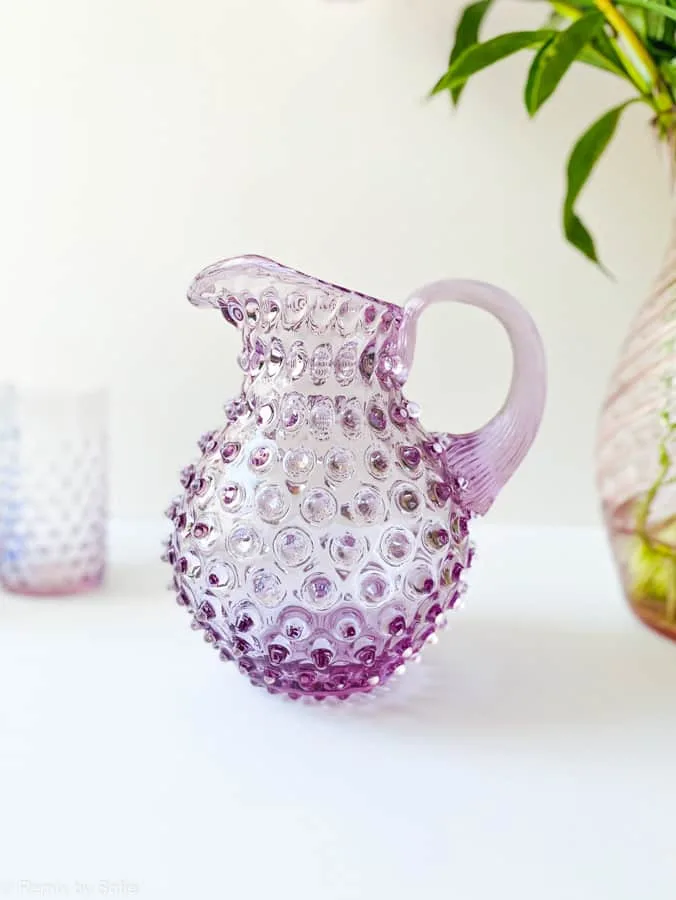 Kande i pindsvineglas 1 liter - lyslilla (neodym)
