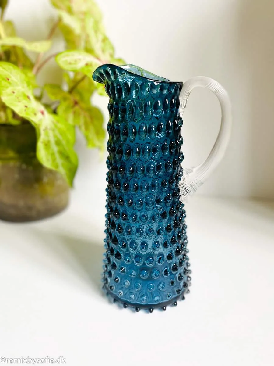 Høj kande i pindsvineglas - blue smoke